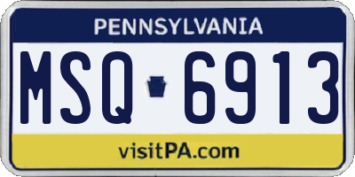 PA license plate MSQ6913