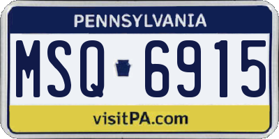 PA license plate MSQ6915
