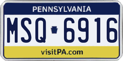 PA license plate MSQ6916