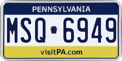 PA license plate MSQ6949