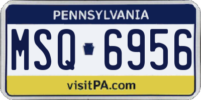 PA license plate MSQ6956