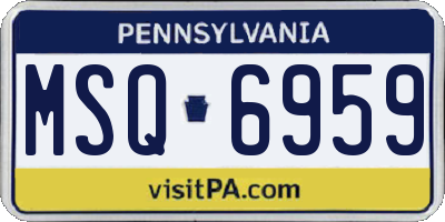 PA license plate MSQ6959