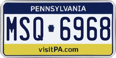 PA license plate MSQ6968