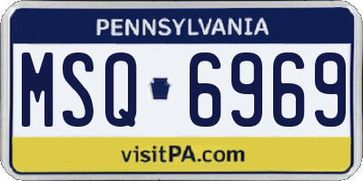 PA license plate MSQ6969