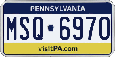 PA license plate MSQ6970