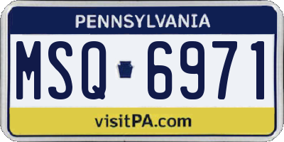 PA license plate MSQ6971