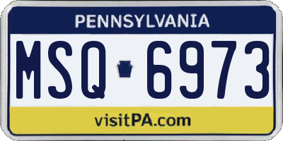 PA license plate MSQ6973