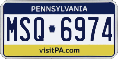 PA license plate MSQ6974