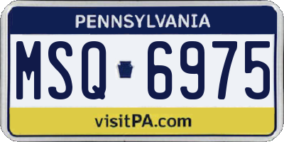 PA license plate MSQ6975