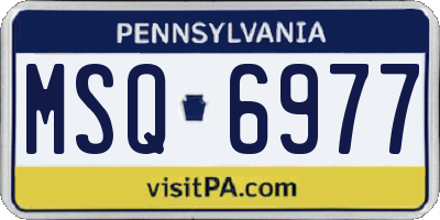 PA license plate MSQ6977