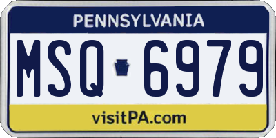 PA license plate MSQ6979