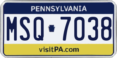 PA license plate MSQ7038