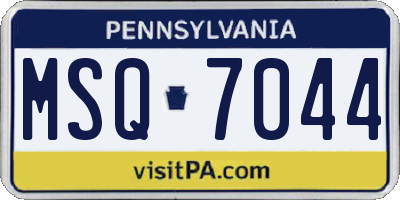 PA license plate MSQ7044