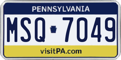 PA license plate MSQ7049