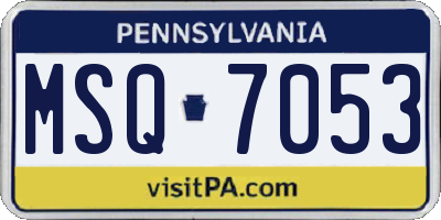 PA license plate MSQ7053