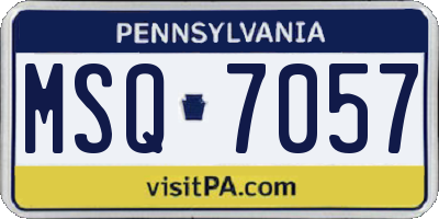 PA license plate MSQ7057