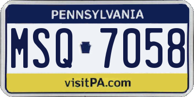 PA license plate MSQ7058