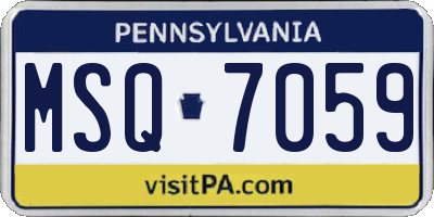 PA license plate MSQ7059