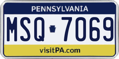 PA license plate MSQ7069