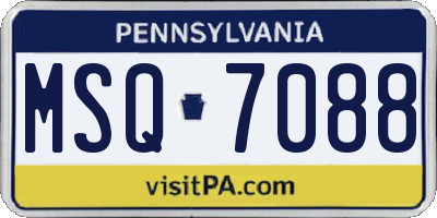 PA license plate MSQ7088