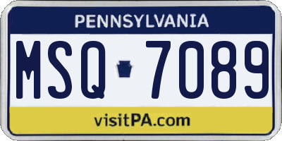 PA license plate MSQ7089