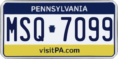 PA license plate MSQ7099