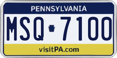 PA license plate MSQ7100