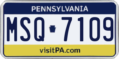 PA license plate MSQ7109