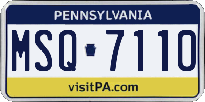 PA license plate MSQ7110