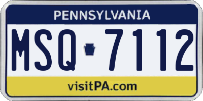 PA license plate MSQ7112