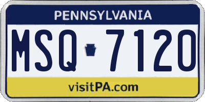 PA license plate MSQ7120