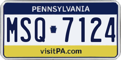 PA license plate MSQ7124