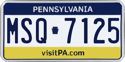 PA license plate MSQ7125