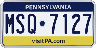 PA license plate MSQ7127