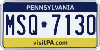 PA license plate MSQ7130