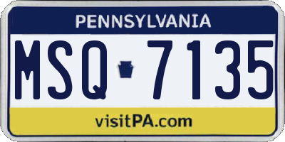 PA license plate MSQ7135
