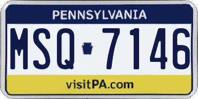 PA license plate MSQ7146