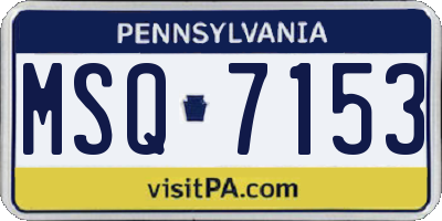 PA license plate MSQ7153