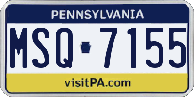 PA license plate MSQ7155