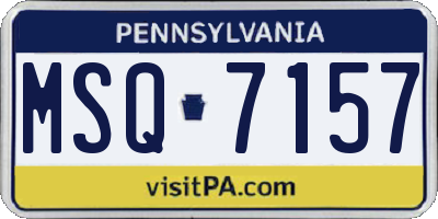 PA license plate MSQ7157