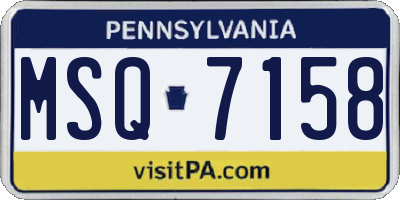 PA license plate MSQ7158