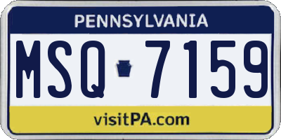 PA license plate MSQ7159