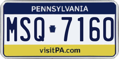PA license plate MSQ7160