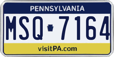 PA license plate MSQ7164