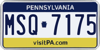 PA license plate MSQ7175