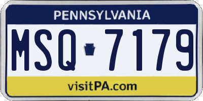 PA license plate MSQ7179