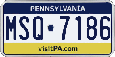 PA license plate MSQ7186