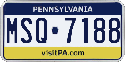 PA license plate MSQ7188