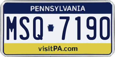 PA license plate MSQ7190