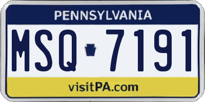 PA license plate MSQ7191